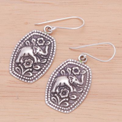 Alternate image for Sterling silver flower earrings Elephant Roses