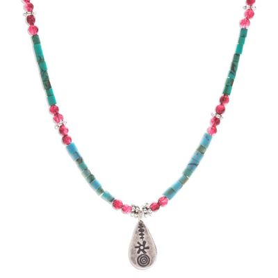 Alternate image for Polished Hill Tribe Multi-Gemstone Pendant Necklace Paradise Lover