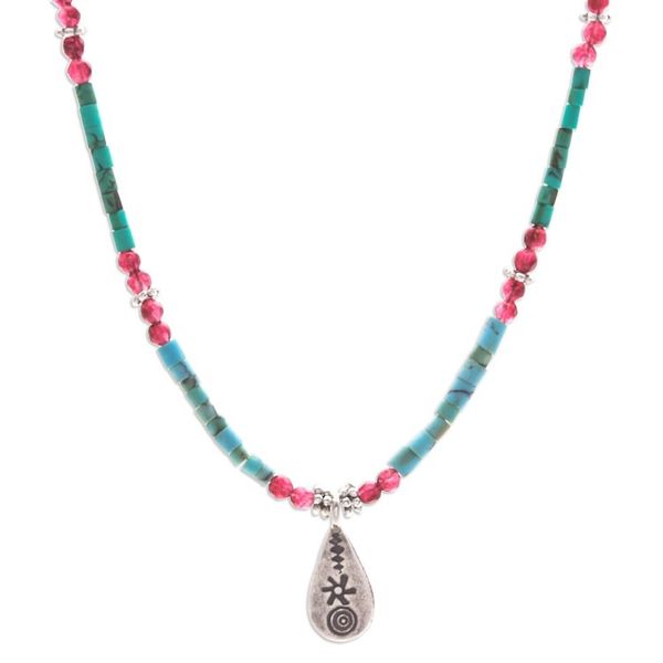 Alternate image for Polished Hill Tribe Multi-Gemstone Pendant Necklace Paradise Lover