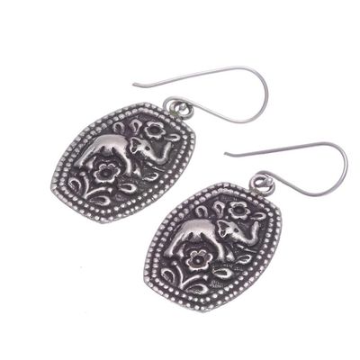 Alternate image for Sterling silver flower earrings Elephant Roses
