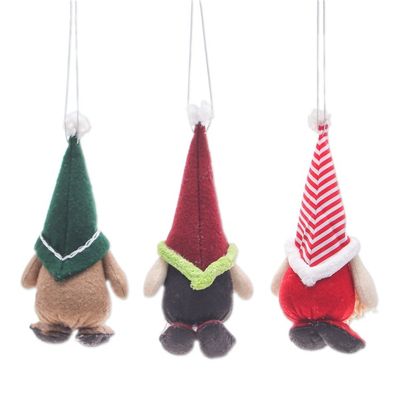 Alternate image for Set of Three Holiday-Themed Felt Gnome Ornaments Christmas Gnomes