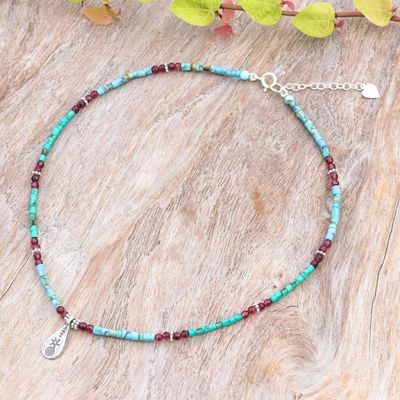 Alternate image for Polished Hill Tribe Multi-Gemstone Pendant Necklace Paradise Lover