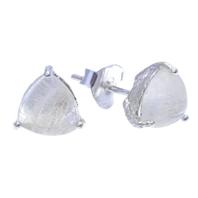 Alternate image for Rainbow Moonstone and Sterling Silver Stud Earrings Moonstone Night