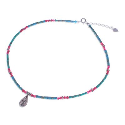 Alternate image for Polished Hill Tribe Multi-Gemstone Pendant Necklace Paradise Lover