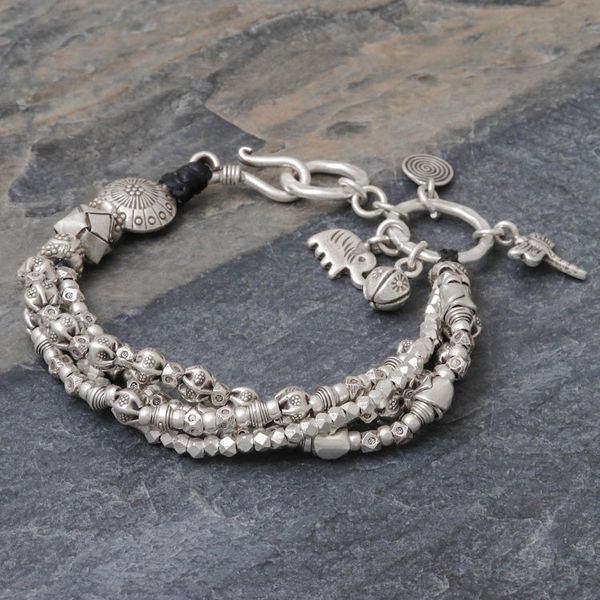 Alternate image for Karen Hill Tribe 950 Silver Beaded Bracelet Karen Celebration