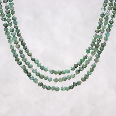Alternate image for Jade Beaded Strand Necklace from Thailand Green Holiday