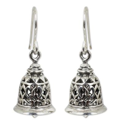 Alternate image for Fair Trade Sterling Silver Dangle Earrings Temple Bell