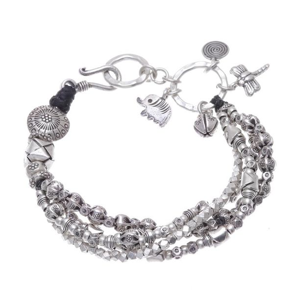 Alternate image for Karen Hill Tribe 950 Silver Beaded Bracelet Karen Celebration
