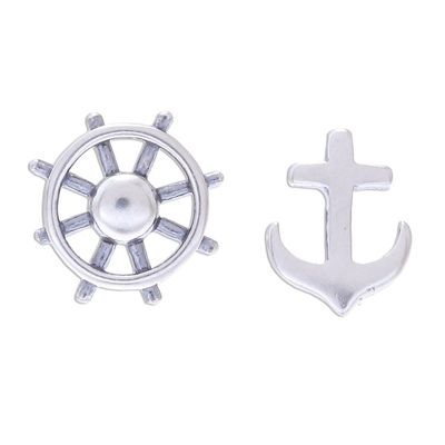 Alternate image for 925 Silver Nautical Stud Earrings Handcrafted in Thailand Setting Sail