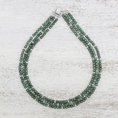 Alternate image for Jade Beaded Strand Necklace from Thailand Green Holiday