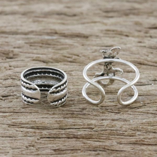 Alternate image for Sterling Silver Lizard Ear Cuffs from Thailand Little Lizard
