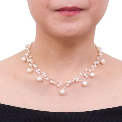 Alternate image for Artisan Crafted Pearl Choker Moonlight Glow