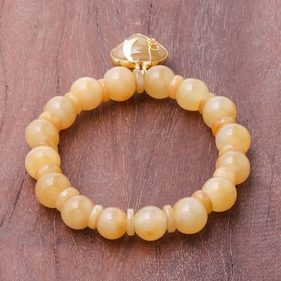 Alternate image for Gold Accented Quartz Beaded Heart Bracelet in Yellow Purest Heart in Yellow