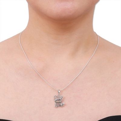 Alternate image for Thai Filigree Sterling Silver Necklace Filigree Kitten