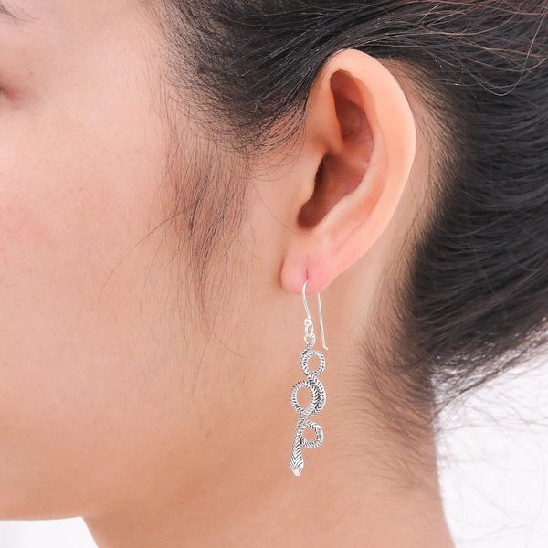Alternate image for Sterling Silver Snake Earrings Infinity Serpent