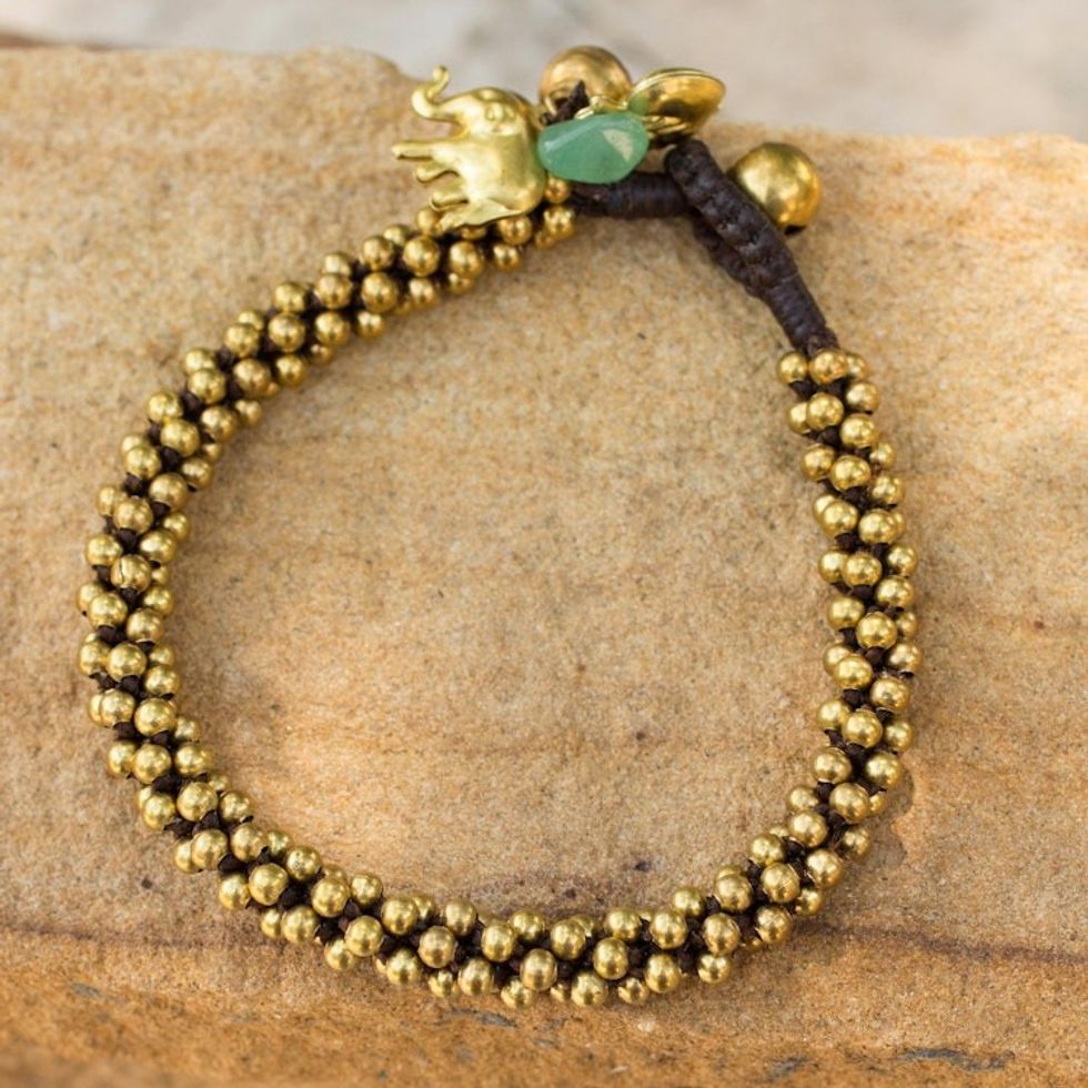 Brass beaded bracelet 'Northern Chic'