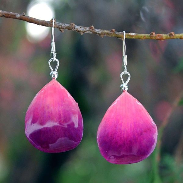 Alternate image for Orchid Petal Dangle Earrings Chiang Mai Kiss