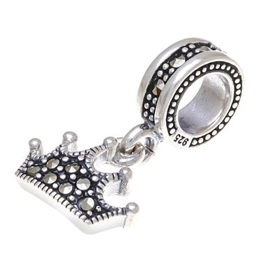 Alternate image for Sterling Silver Crown Bracelet Charm from Thailand The Princess