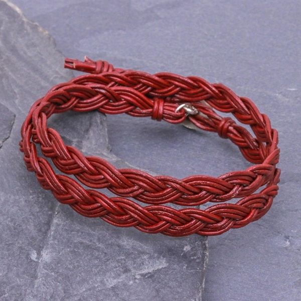 Alternate image for Om Symbol Braided Leather Wrap Bracelet Pa Sak Braid