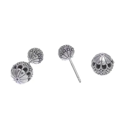 Alternate image for Marcasite and Sterling Silver Stud Earrings Remember My Name