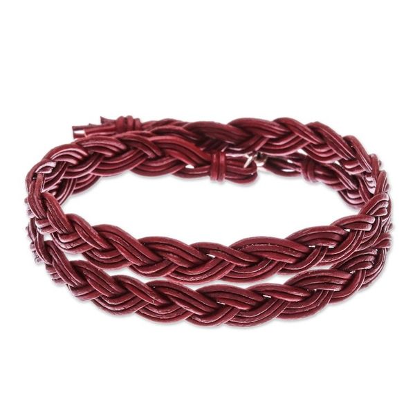 Alternate image for Om Symbol Braided Leather Wrap Bracelet Pa Sak Braid