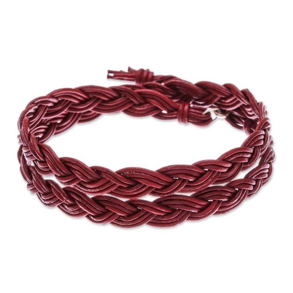 Alternate image for Om Symbol Braided Leather Wrap Bracelet Pa Sak Braid
