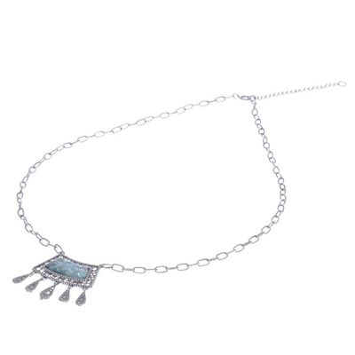 Alternate image for Roman Glass and Silver Necklace Handcrafted in Thailand Ancient Whisper