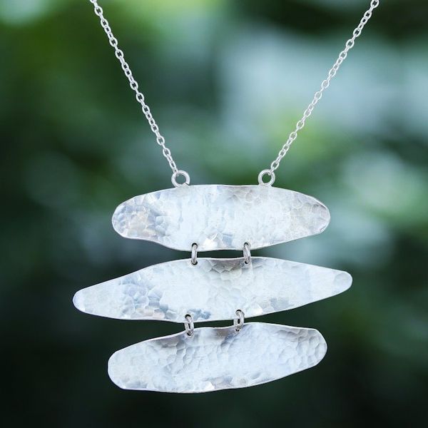 Alternate image for Hand Made Sterling Silver Pendant Necklace Horizon