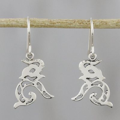 Alternate image for Sterling Silver Elephant Dangle Earrings from Thailand Elephant Song