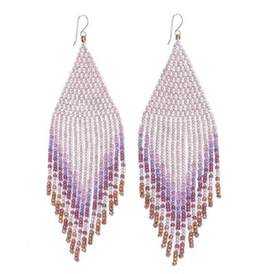 Alternate image for Waterfall Earrings Hand Beaded in Thailand Pa Sake Cascade