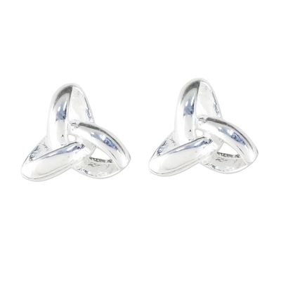 Alternate image for Handcrafted Sterling Silver Stud Earrings from Thailand Silver Trinity