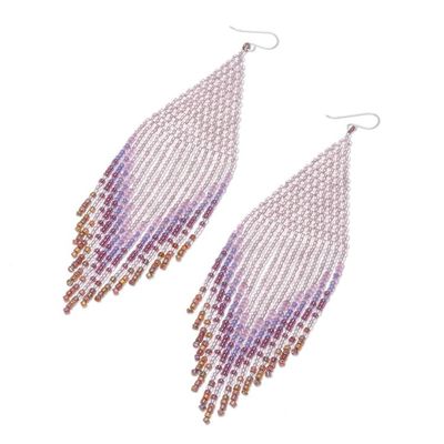 Alternate image for Waterfall Earrings Hand Beaded in Thailand Pa Sake Cascade