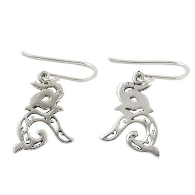 Alternate image for Sterling Silver Elephant Dangle Earrings from Thailand Elephant Song
