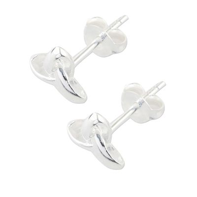 Alternate image for Handcrafted Sterling Silver Stud Earrings from Thailand Silver Trinity