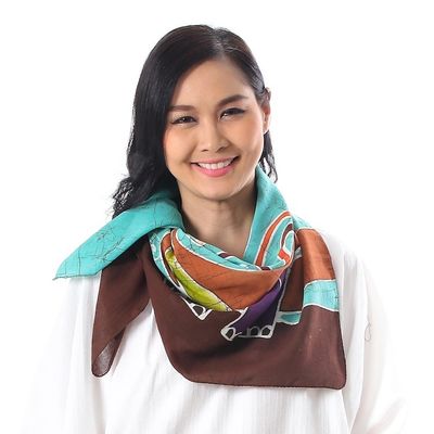 Alternate image for Thai Artisan Made Cotton Batik Scarf with Elephants Winsome Elephants