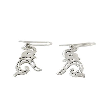 Alternate image for Sterling Silver Elephant Dangle Earrings from Thailand Elephant Song