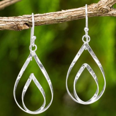 Alternate image for Polished Sterling 925 Fair Trade Floral Earrings Lotus Flame