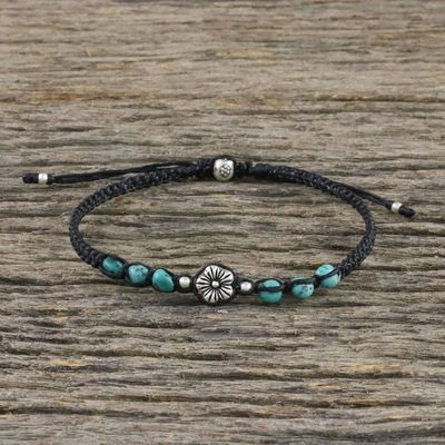 Alternate image for Silver Beaded Floral Bracelet from Thailand Calm and Tranquil