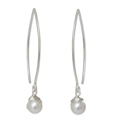 Alternate image for Thai Sterling Silver and Pearl Earrings Sublime