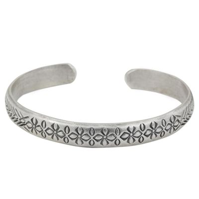Alternate image for Floral Sterling Silver Peace Bracelet from Thailand Find Peace