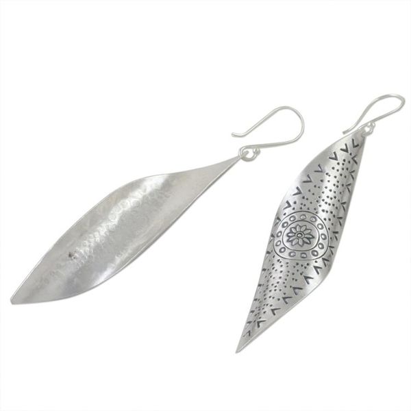 Alternate image for Handcrafted Karen Silver Dangle Earrings from Thailand Gentle Breeze