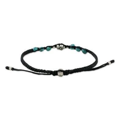 Alternate image for Silver Beaded Floral Bracelet from Thailand Calm and Tranquil