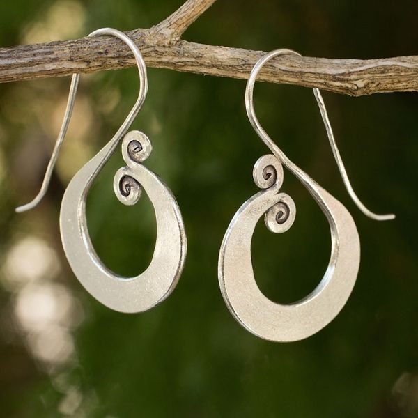 Alternate image for Silver 950 Drop Earrings Music