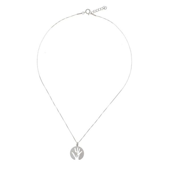 Alternate image for Hand Motif Inspirational Sterling Silver Pendant Necklace Generations