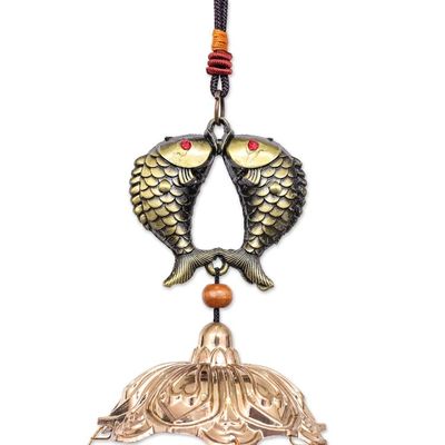 Alternate image for Fish Themed Wind Chime Made from Aluminum and Brass Rebirth Bells