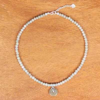 Alternate image for Natural Jade Beaded Pendant Necklace from Thailand Jade Charm