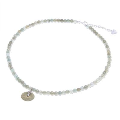 Alternate image for Natural Jade Beaded Pendant Necklace from Thailand Jade Charm