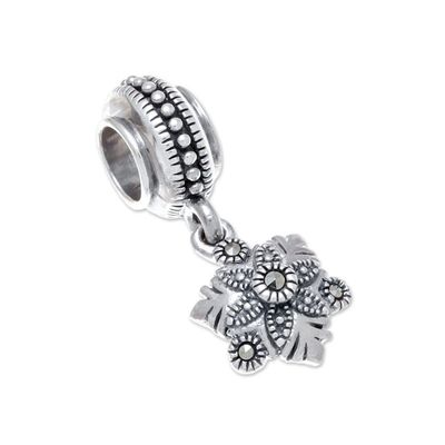 Alternate image for Floral Sterling Silver Bracelet Charm from Thailand Glamorous Flower