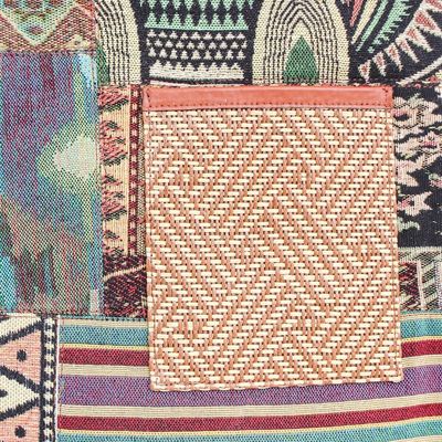 Alternate image for Cotton Blend and Leather Accented Tote Bag Happy Day in Green