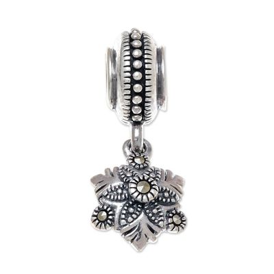 Alternate image for Floral Sterling Silver Bracelet Charm from Thailand Glamorous Flower